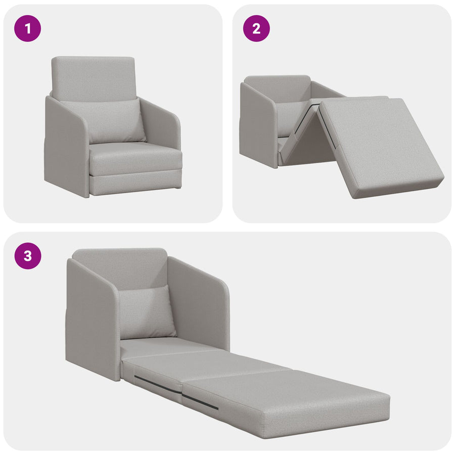 Vloer Sofa Bed 2-In-1 65X80X83 Cm Stof Cloud grey