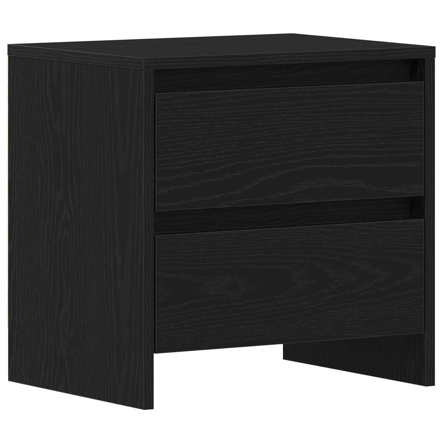 Nachtkastje 45X34X44,5 Cm Gelaagd Hout 1 Zwart Eiken