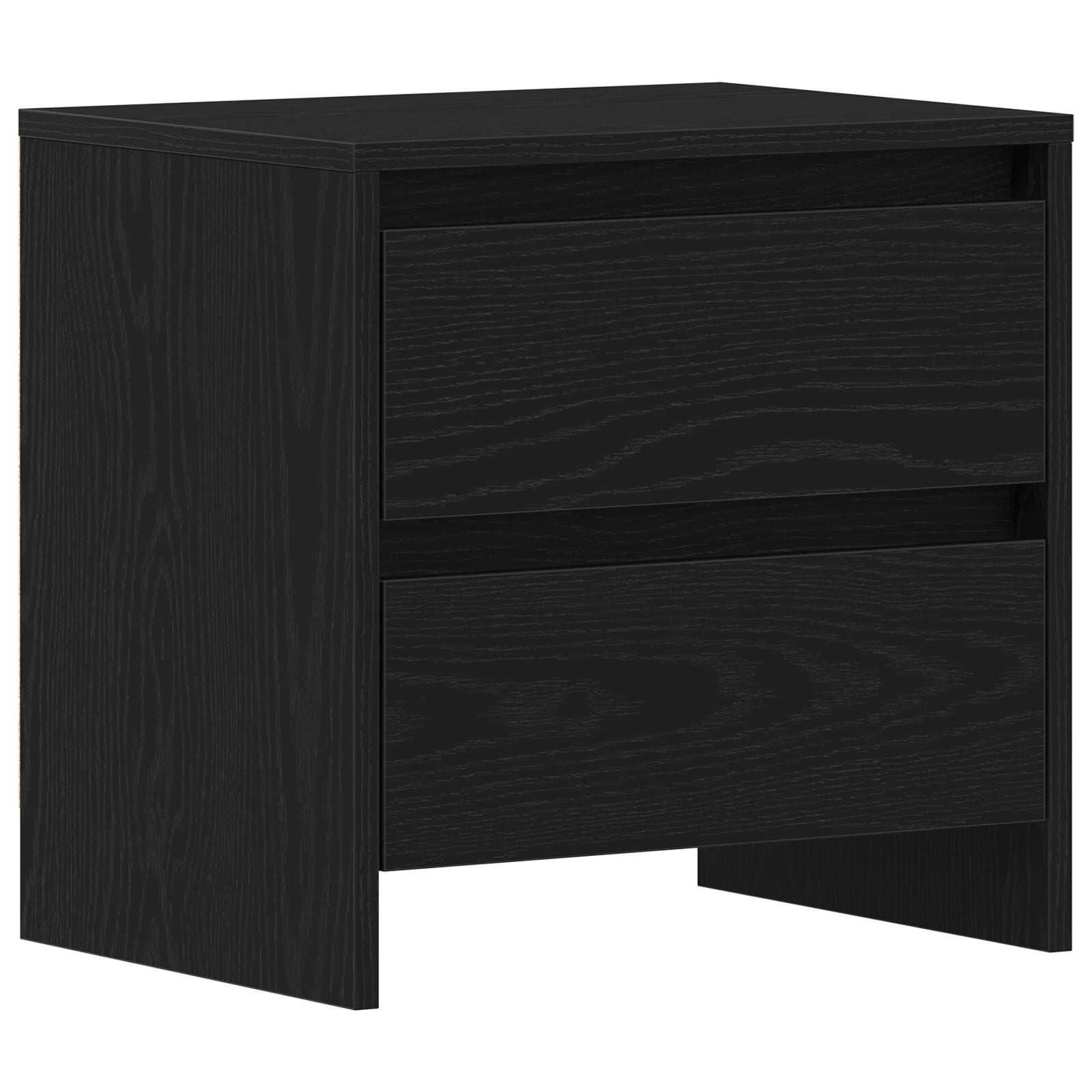 Nachtkastje 45X34X44,5 Cm Gelaagd Hout 1 Zwart Eiken