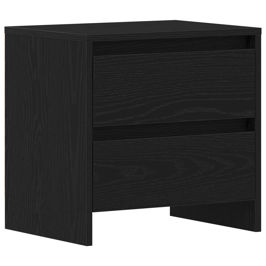 Nachtkastje 45X34X44,5 Cm Gelaagd Hout 1 Zwart Eiken