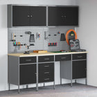 Tool cabinet with drawer 10 pcs Black Engineered wood and steel