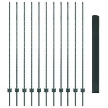 Gelaste Draadhek Met 11 U-Palen Groen 1.6X25 M Staal