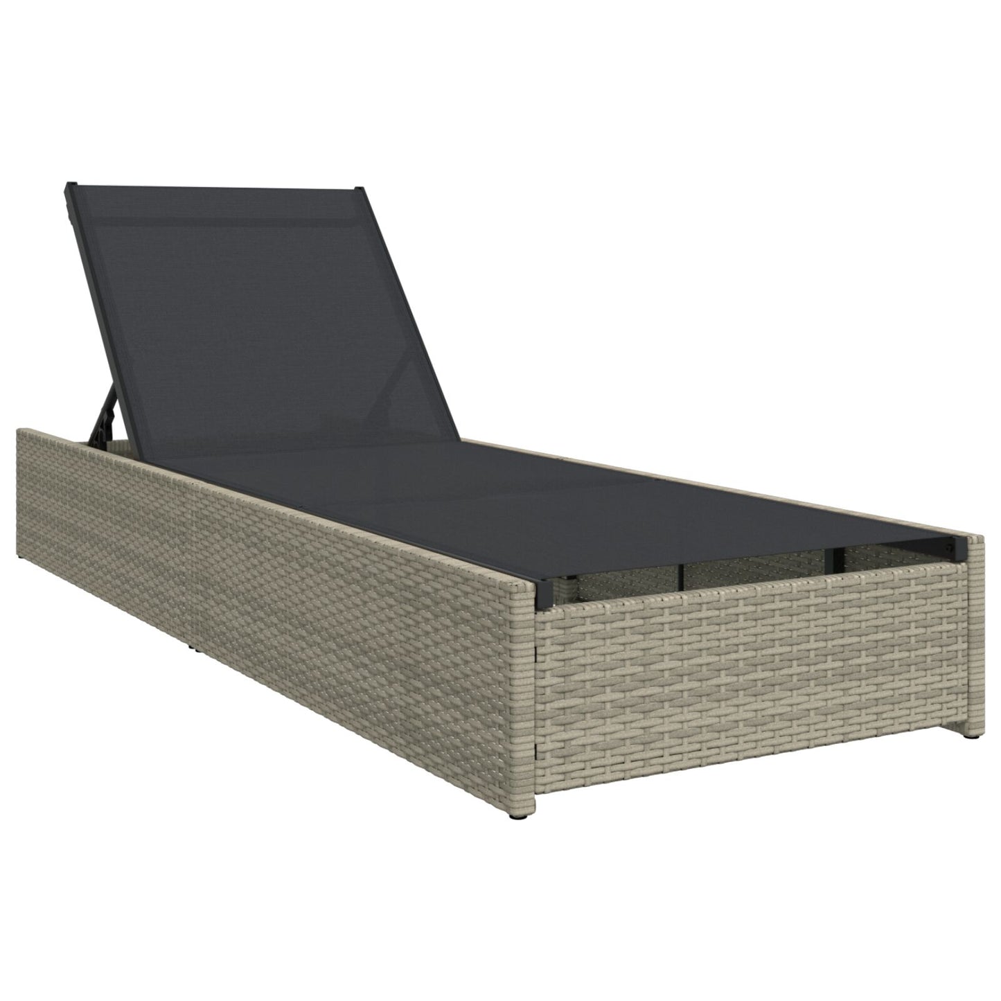 Zonnebed 60X200X27 Cm Poly Rattan Beige