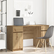 Bureau eikenkleurig 140x49x76 cm bewerkt hout