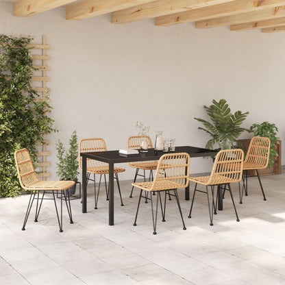 7-Delige Tuin Eetset Bruin Poly Rattan