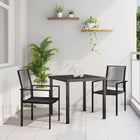 Garden dining set 3 pcs Black Powder-coated steel