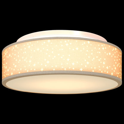 Plafondlampen Ø 38 Cm Stof E27 Ø38 x 13.5 cm Taupe met sterrenlampenkap