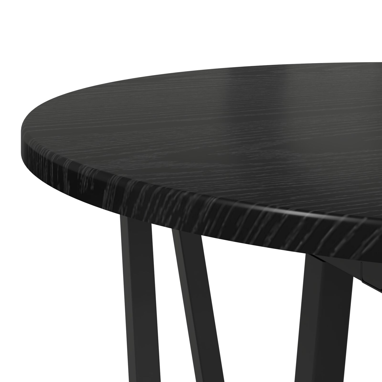 Bijzettafel Set Van 2 - Mdf En Metaal Zwart eiken