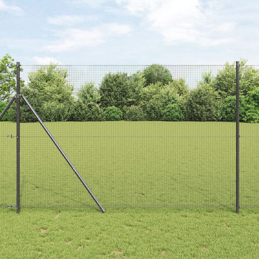 Gelaste Draadhek Met 13 Palen Grijs 1.4X50 M Staal Gegalvaniseerd Staal