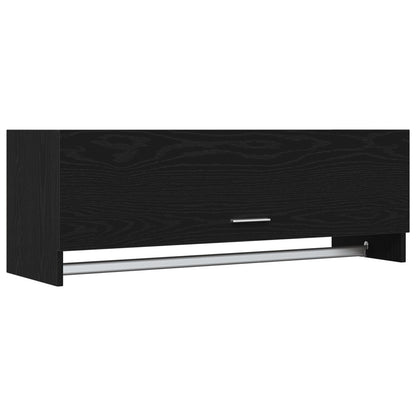 Kledingkast Bewerkt Hout Zwart eiken 100 x 32,5 x 35 cm