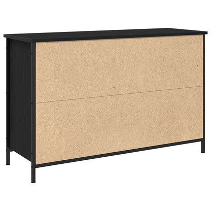 Tv Kast Zwart Eiken 101X35X65 Cm Geëngineerd Hout En Staal