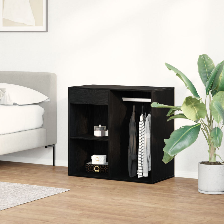 Zwarte Eiken Cosmetica Cabinet 80X40X75 Cm Gemaakt Van Bewerkt Hout