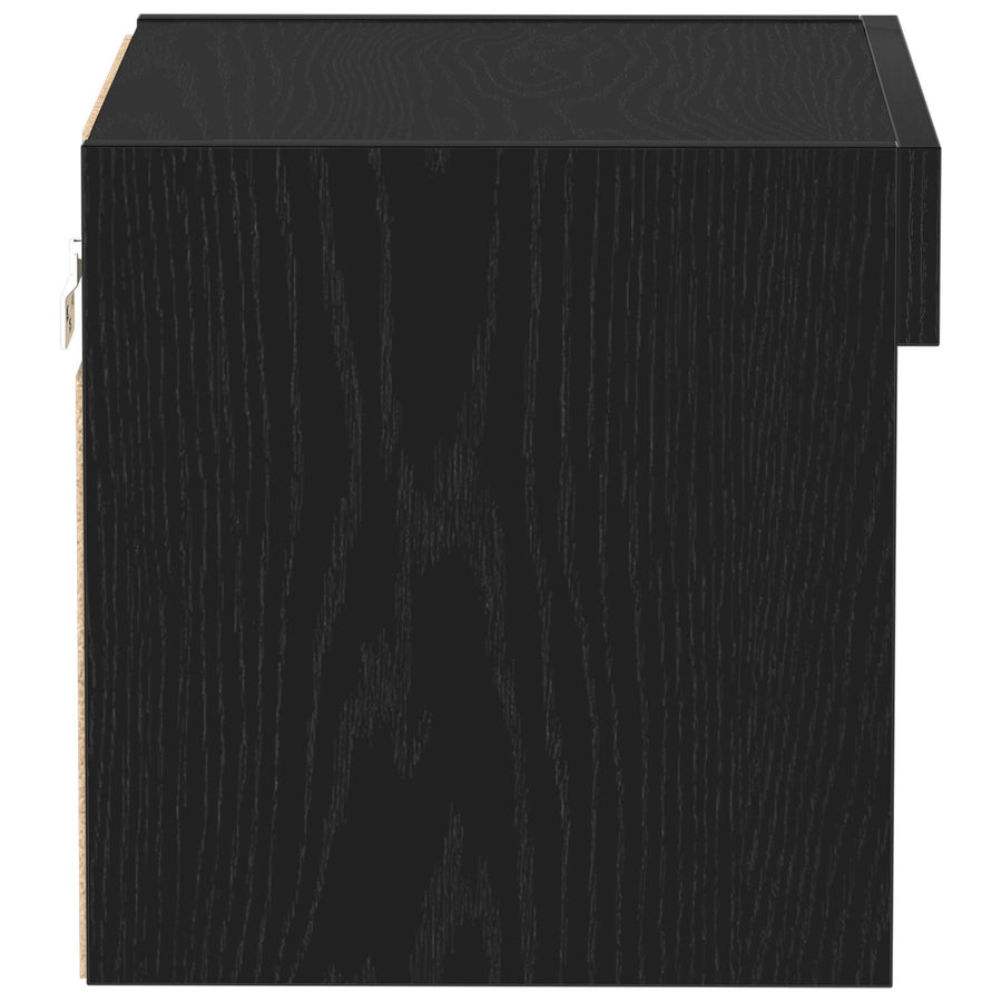 Wandkast Met Led-Verlichting Zwart Eik 40X30X30 Cm