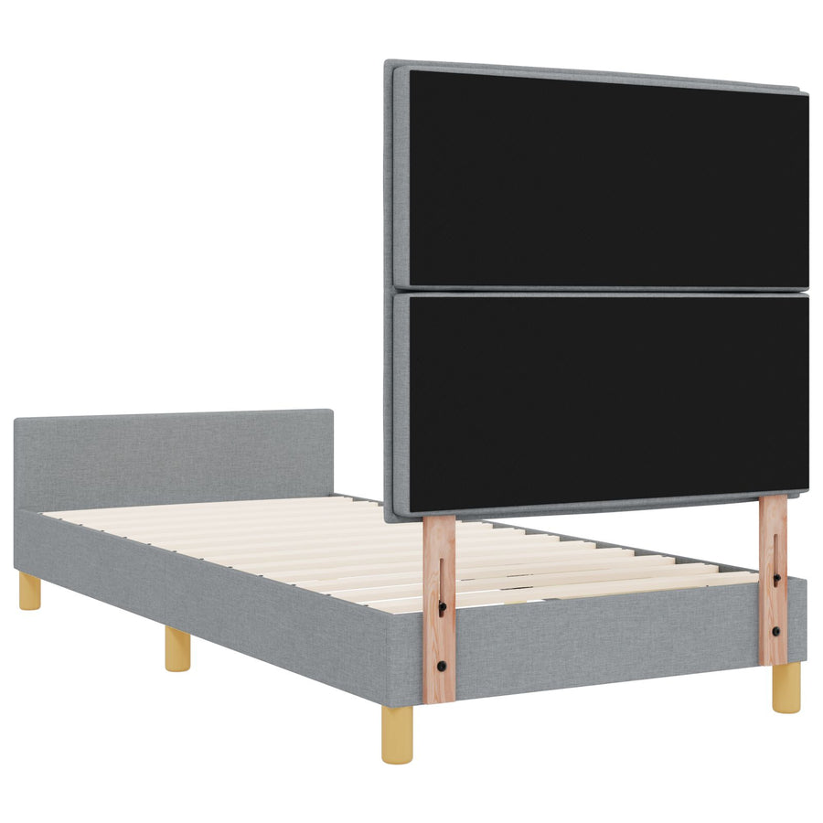 Bed Frame Licht Grijs 80X200 Cm Stof Crème