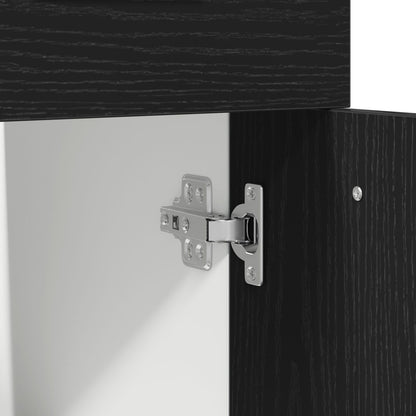 Zwarte Eiken Lade Kabinet - 50X46X81.5 Cm, Gemaakt Van Bewerkt Hout