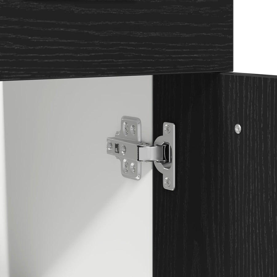 Zwarte Eiken Lade Kabinet - 50X46X81.5 Cm, Gemaakt Van Bewerkt Hout