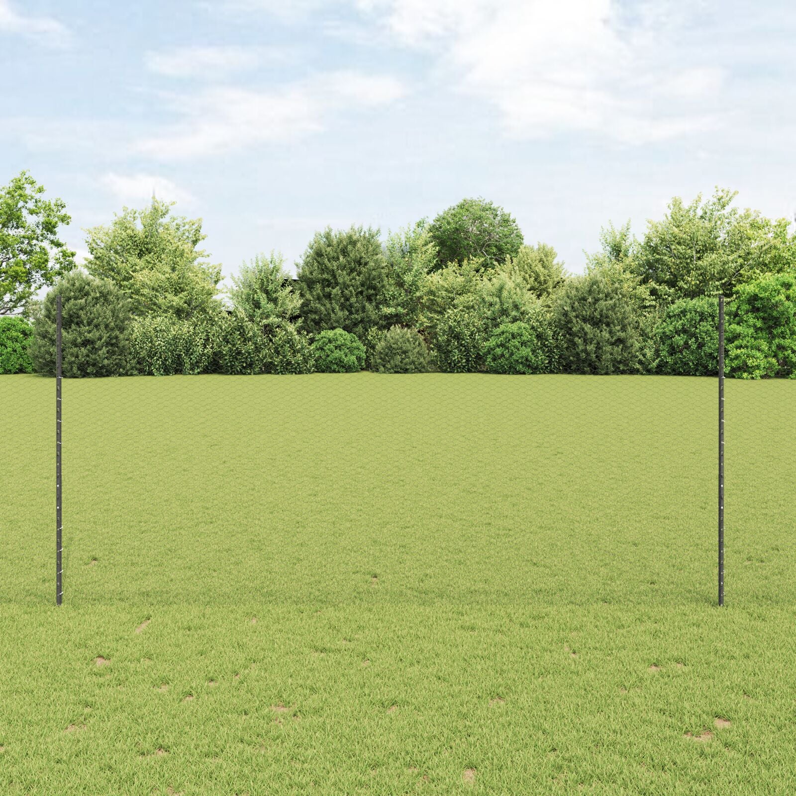 Hekpaal 22 St U-Channel Grijs 140 Cm Staal,  Zeshoekig Hek Grijs 1,4X100 M Staal