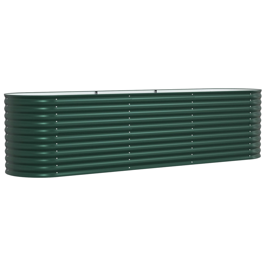Tuinverhoging Bed Gegalvaniseerd Staal 320 x 80 x 81 cm Groen