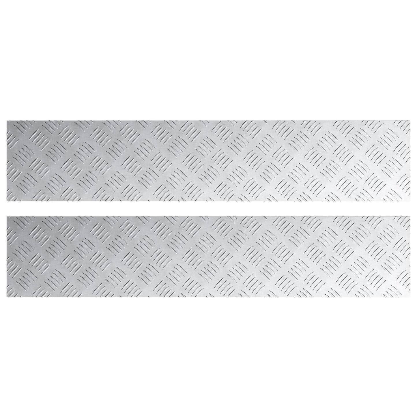 Aluminium Checker Platen 2 Stuks Anti-Slip 100X20 Cm 100 x 20 x 0.2 cm Rechthoekig