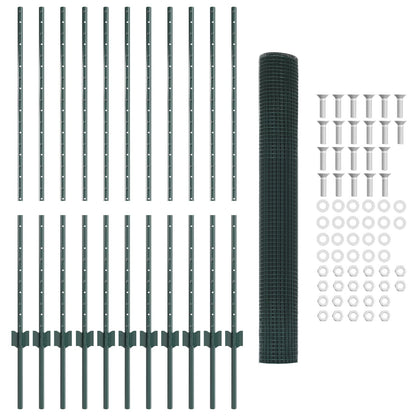 Gezweven Draadhek Met 11 U Palen Groen 1.2X25 M Staal