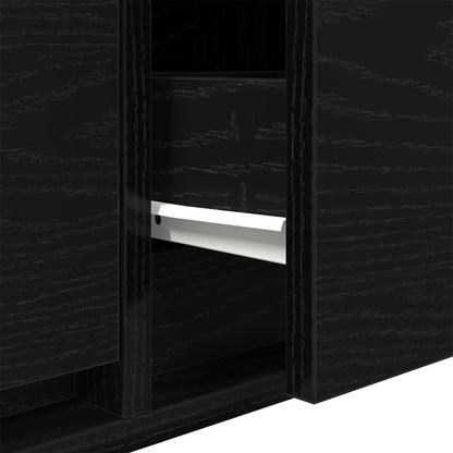 Tv-Meubel Zwart Eiken 100X31X25,5 Cm Bewerkt Hout