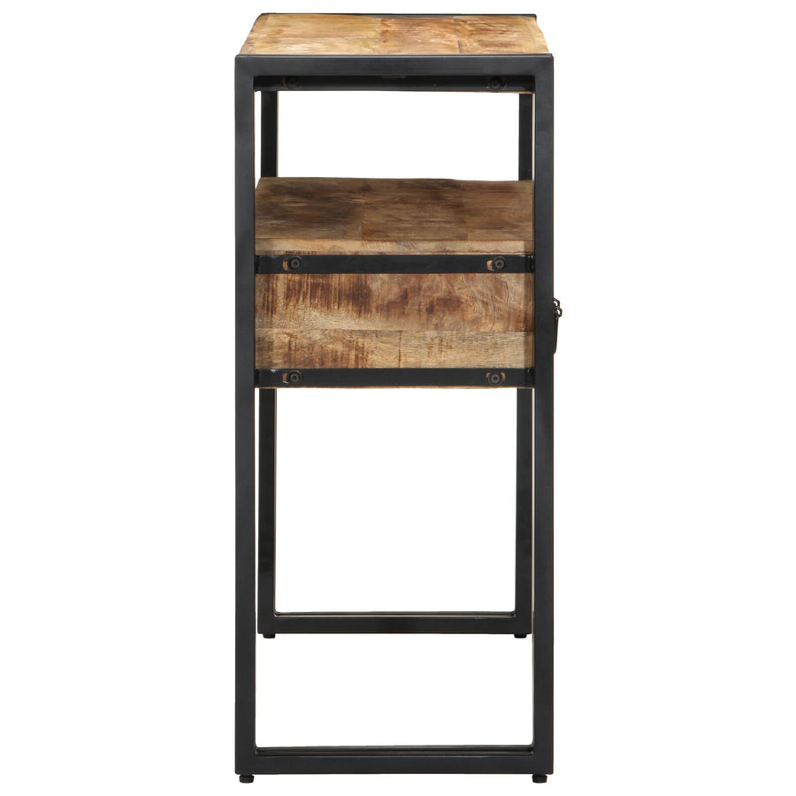 Bijzettafels Zwart En Metaal 90 x 33 x 75 cm Massief mangohout