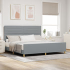 Bedframe lichtgrijs stof 200x200 cm