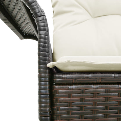 2-Zits Tuinbank Met Kussens Poly Rattan Bruin en crème zonder opslag