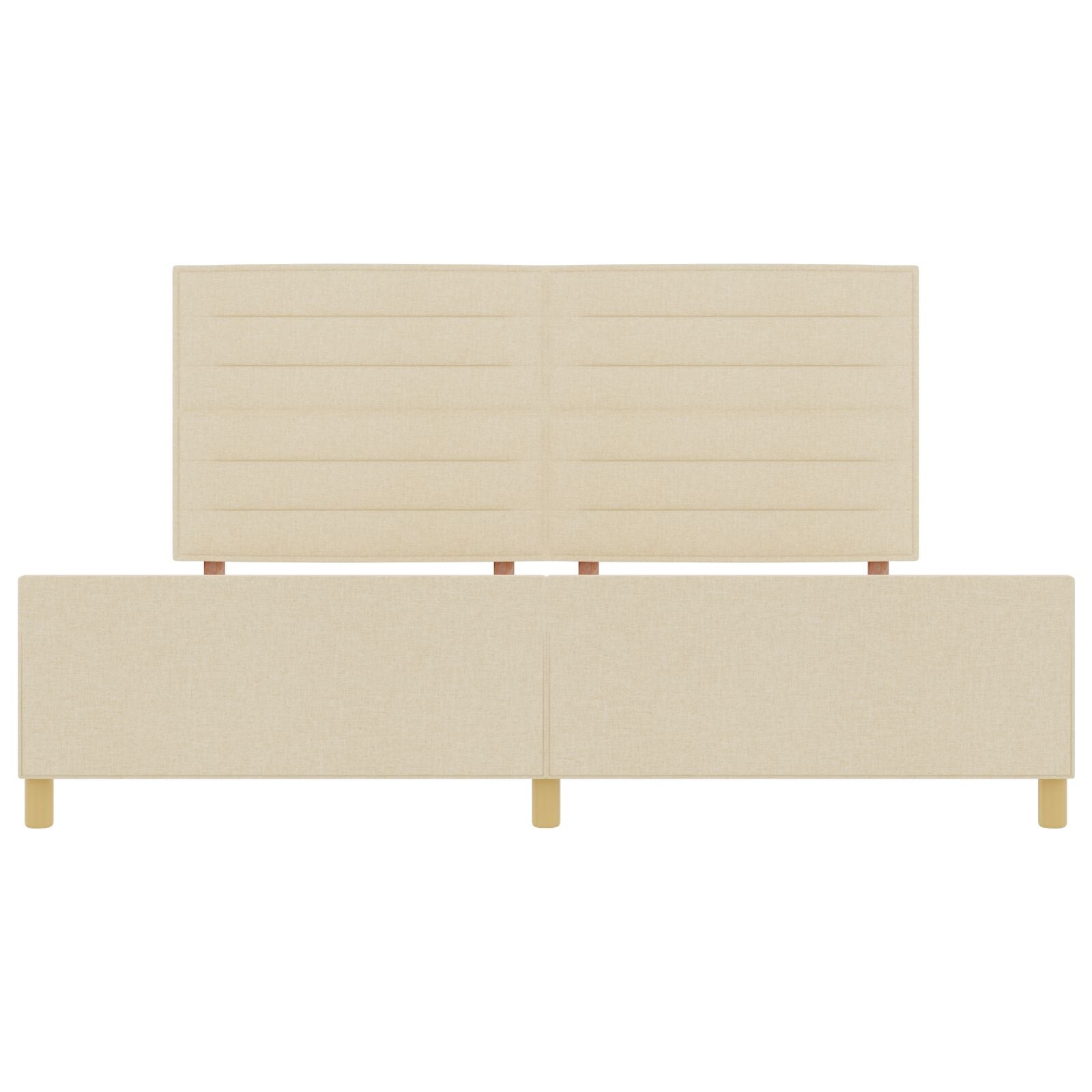 Crème Stoffen Bedframe 200X200 Cm Crème
