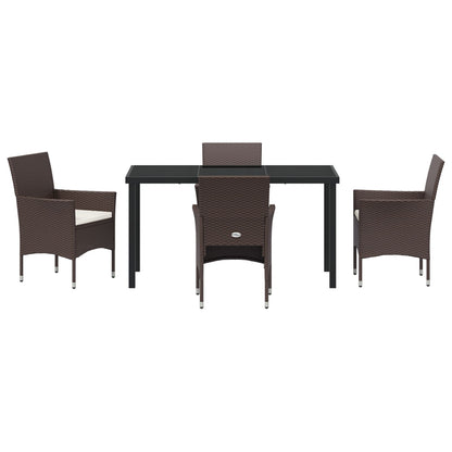 5-Delige Tuin Eetset Bruin Poly Rattan