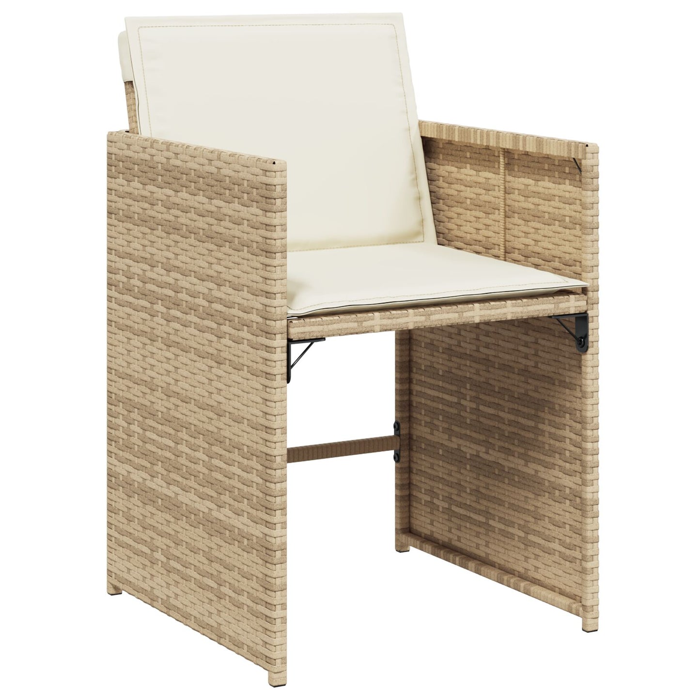 5-Delig Tuin Eet Set Met Kussens Beige Poly Rattan