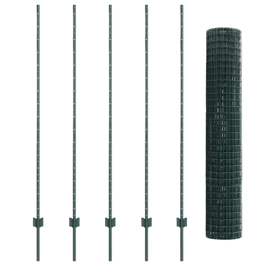 Euro Schutting Met 5 U-Palen Groen 1.5X10 M Staal