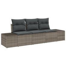 3-Delige Tuinsofa Set Met Kussens Grijs Poly Rattan