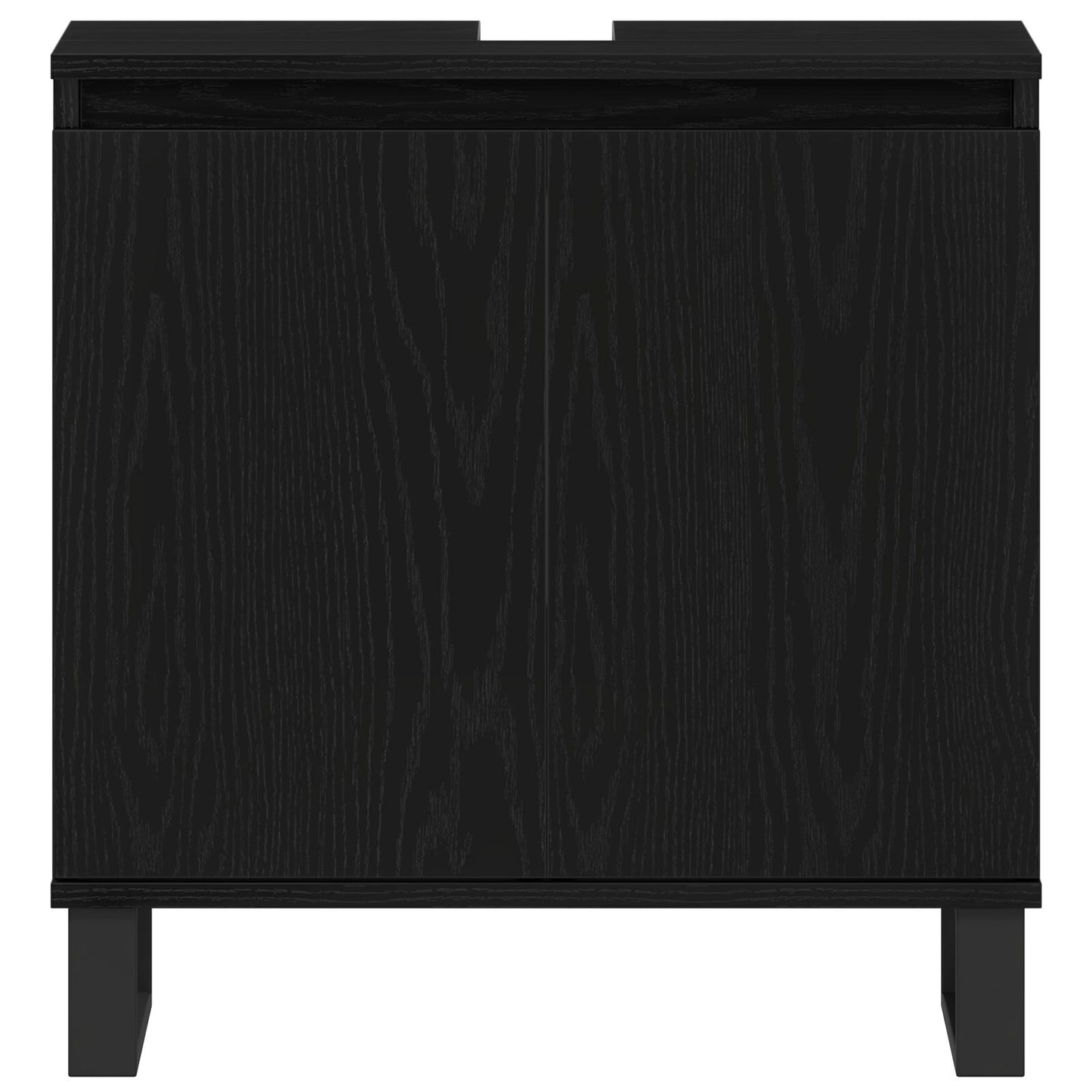 Badkamer Wastafel Kast Zwart Eik 58X33X60 Cm Gelaagd Hout