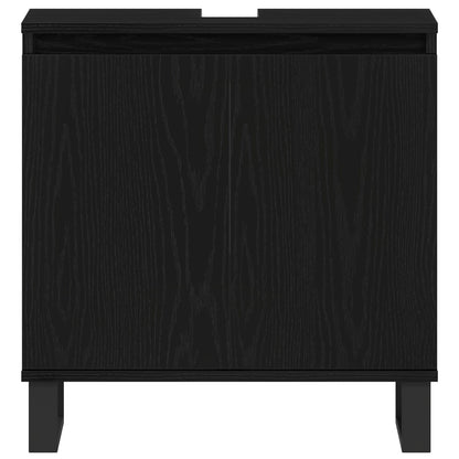 Badkamer Wastafel Kast Zwart Eik 58X33X60 Cm Gelaagd Hout