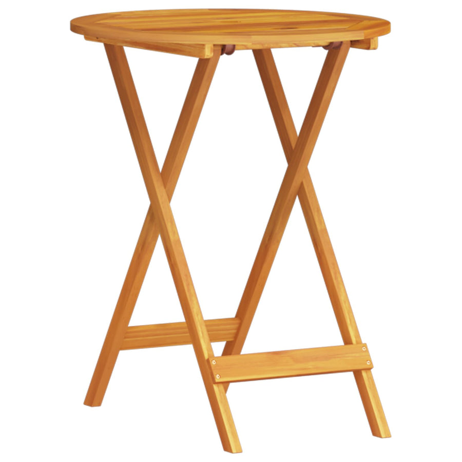 3-Delige Opvouwbare Bistroset Van Massief Acaciahout 60 cm tafel diameter 2 stoelen + ronde tafel