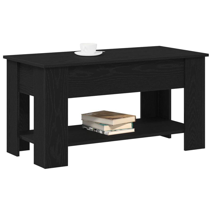 Zwarte Eikenhouten Salontafel - 101X49X52 Cm Gemaakt Van Geënginieerd Hout