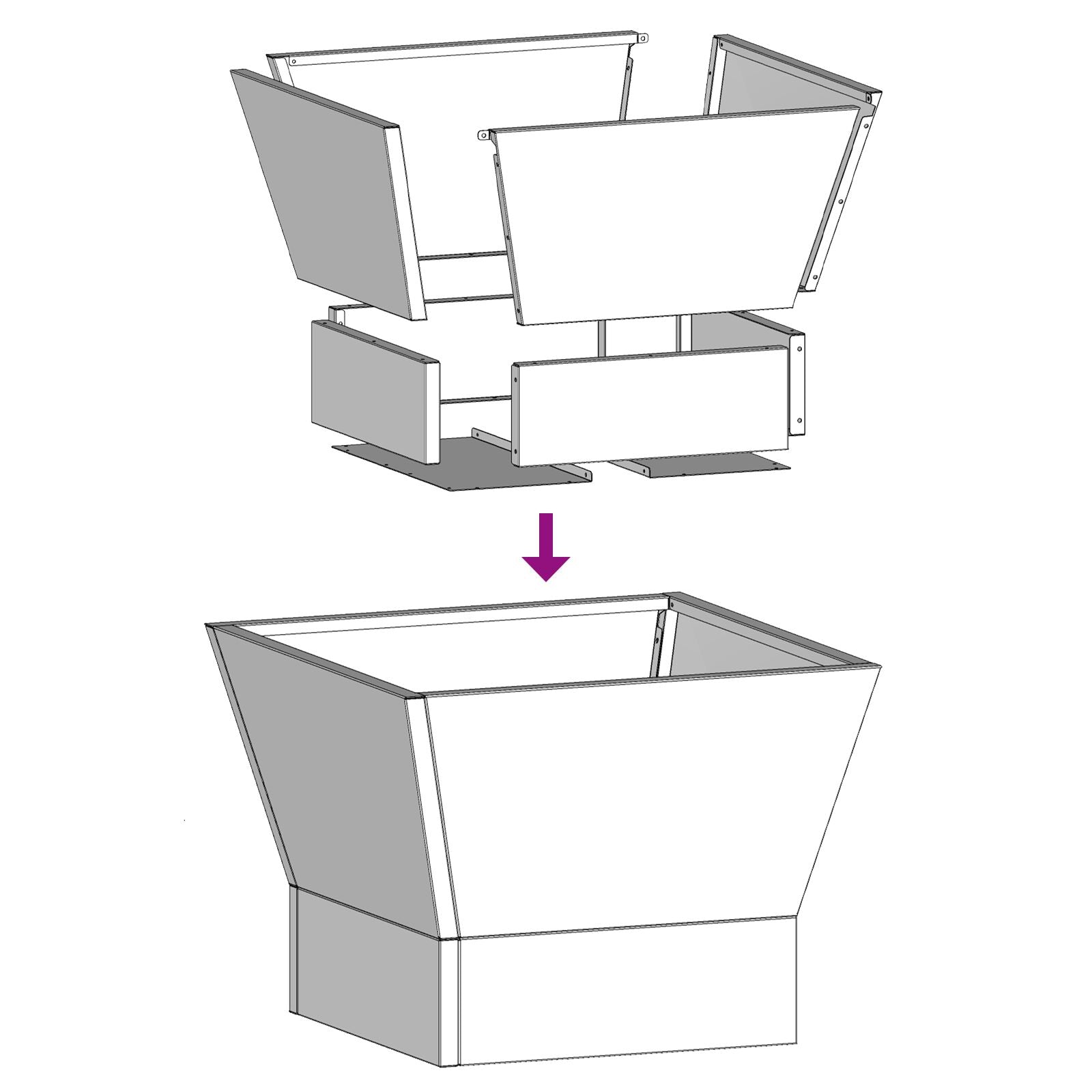 Vuurkorf Vierkant Zwart Staal 40 x 40 x 30 cm Koudgewalst staal/Zwart
