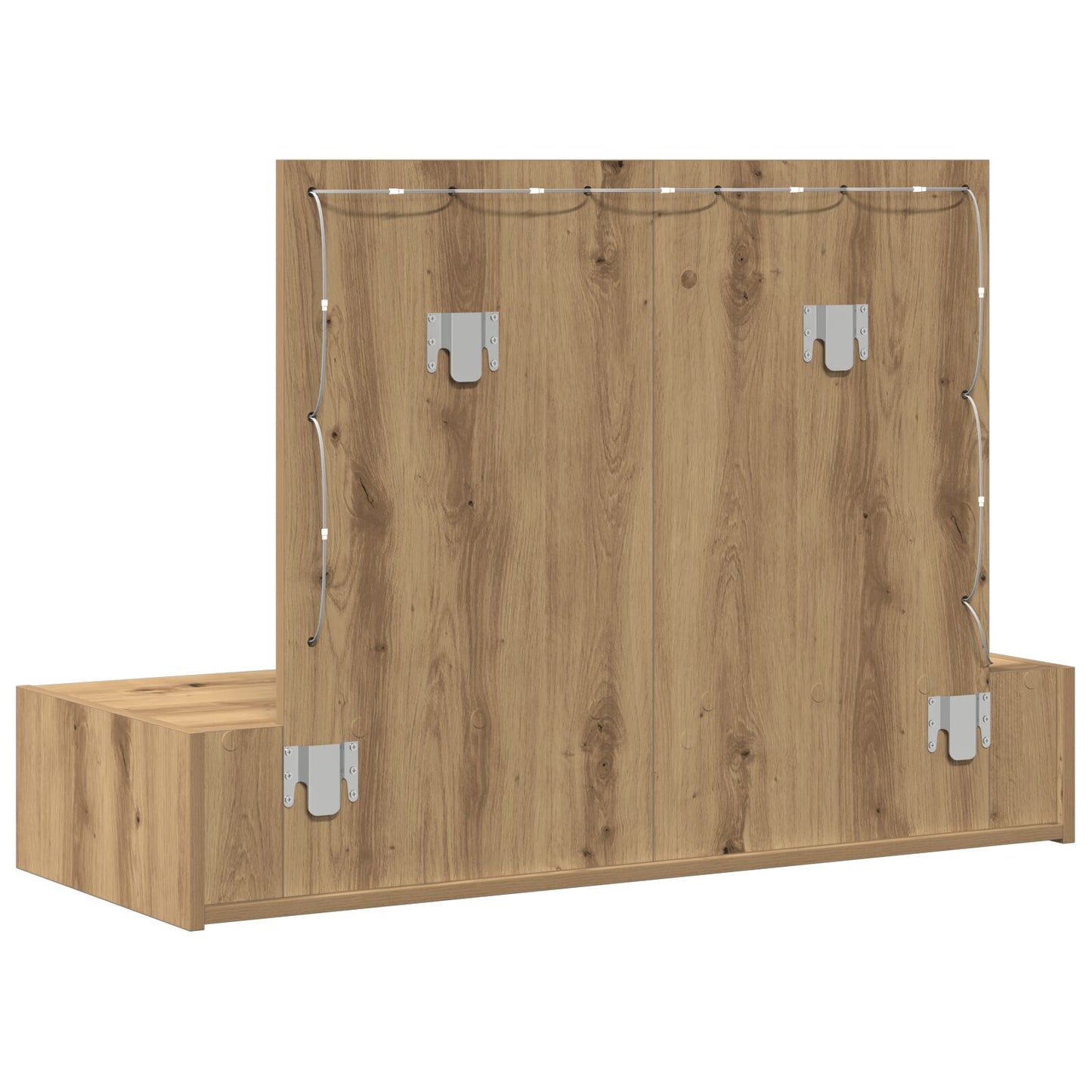Wand Kaptafel Lichten 100 x 40 x 70 cm Ambachtelijk eiken met LED