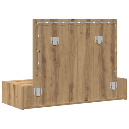 Wand Kaptafel Lichten 100 x 40 x 70 cm Ambachtelijk eiken met LED