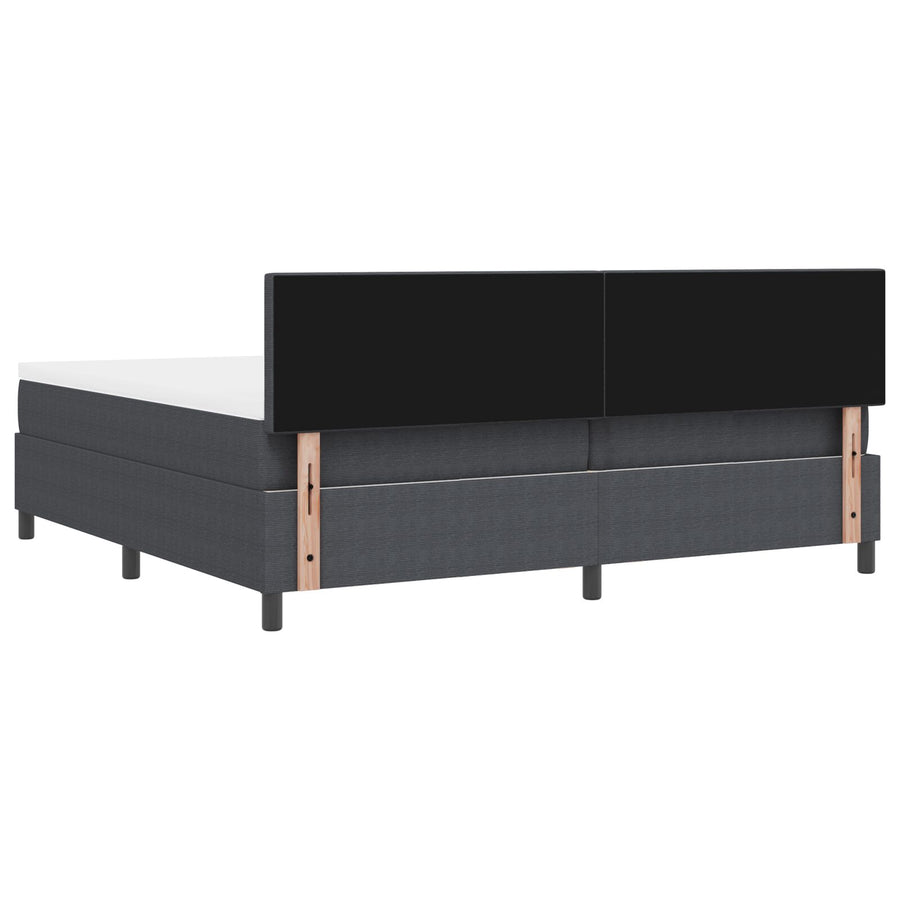 Boxspringbed Met Matras Donkergrijs 200 X 200 Cm Ribstof