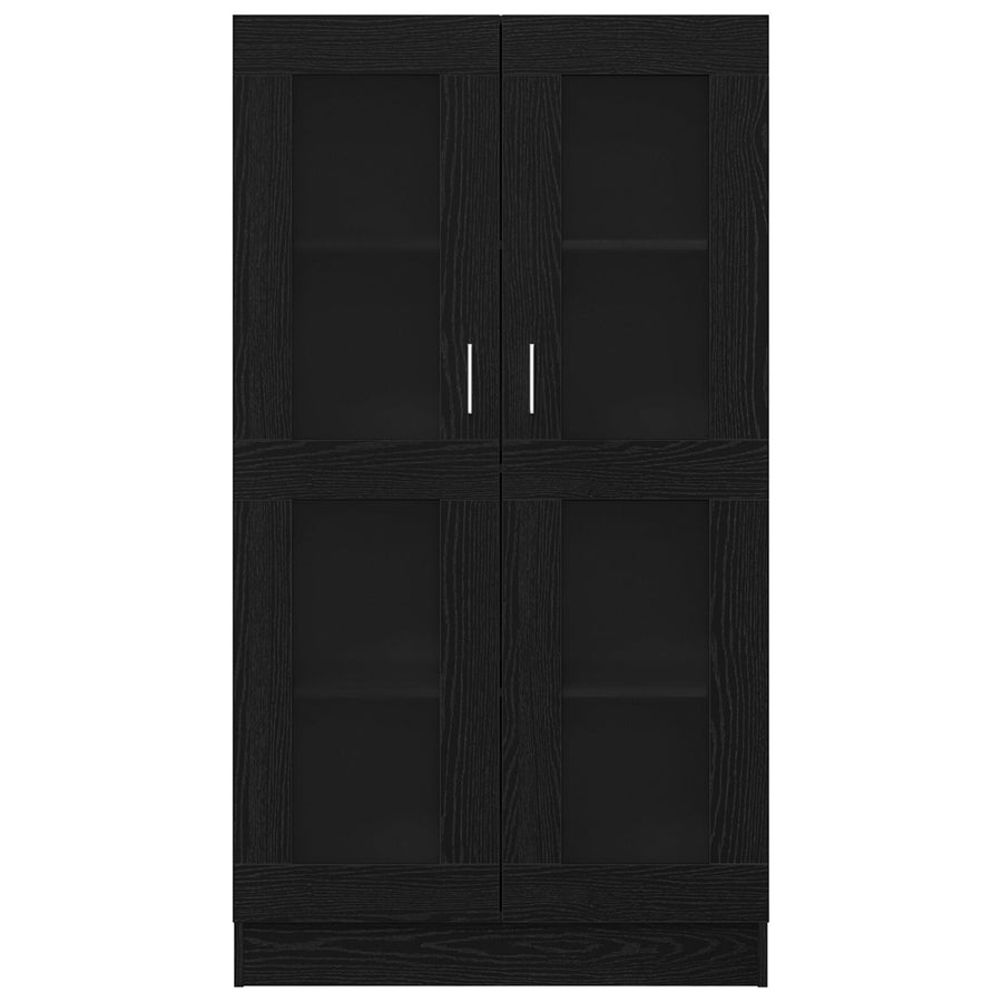 Boekenkast Zwart Eiken 82,5X30,5X150 Cm Bewerkt Hout