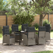 Tuinset poly rattan 7-delig grijs