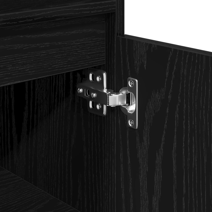 Badkamerkast 30X30X100 Cm Bewerkt Hout Zwart eiken
