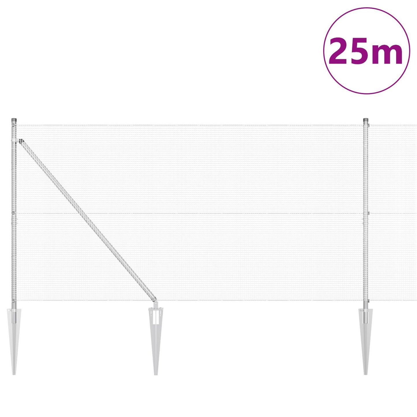 Gelast Draadhek Met 13 Spijkerposts 1,4X25 M Gegalvaniseerd Staal Gegalvaniseerd Staal