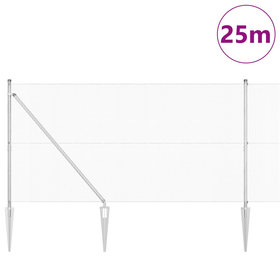 Gelast Draadhek Met 13 Spijkerposts 1,4X25 M Gegalvaniseerd Staal Gegalvaniseerd Staal