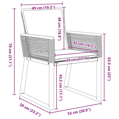 5-Delige Tuin Eetset Met Kussens Zwart Poly Rattan