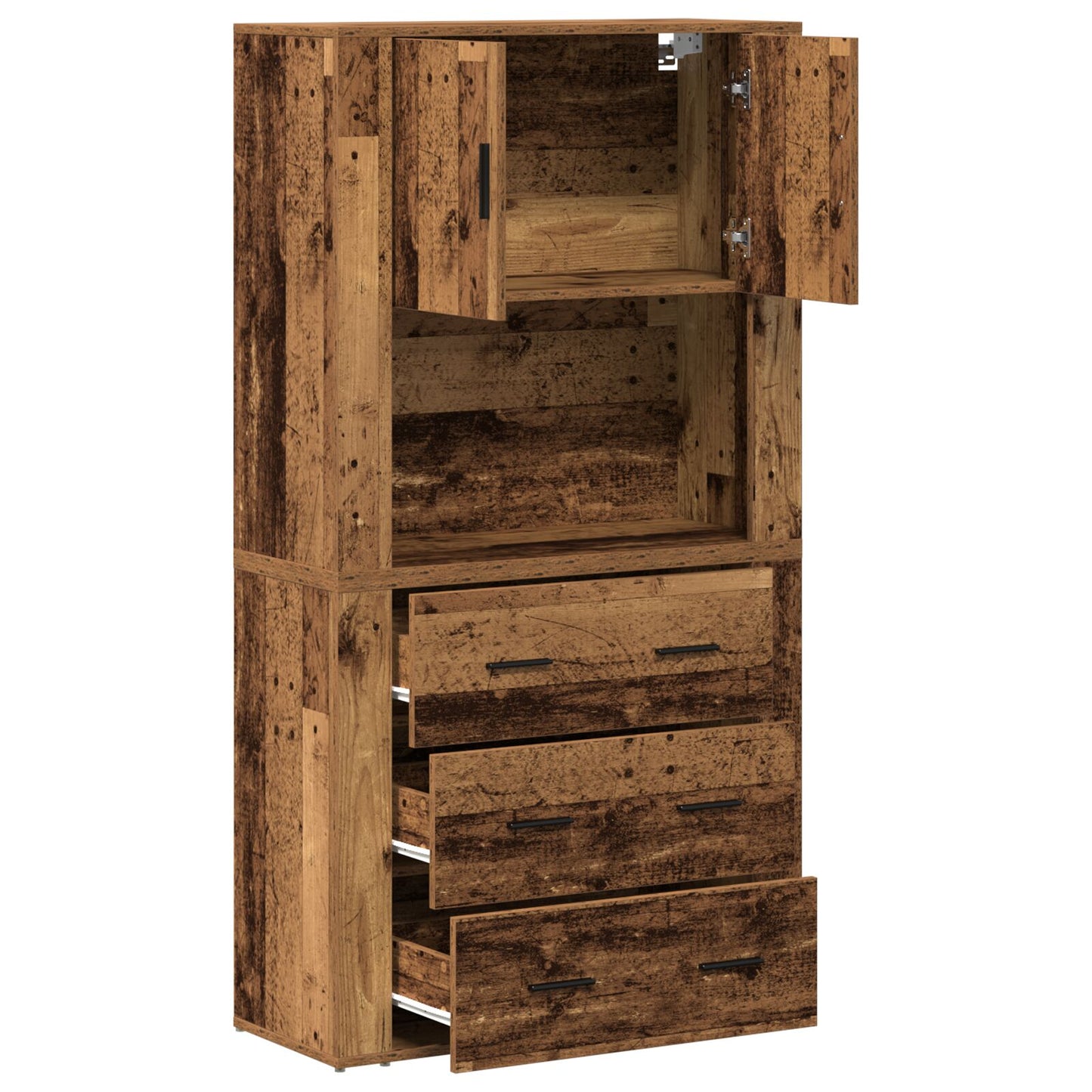 Highboard 80X33X150 Cm Gelaagd Hout Oud hout