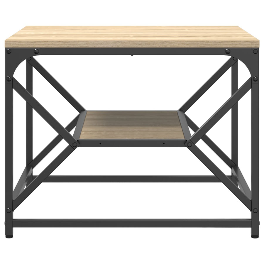 Salontafel Met Plank In – – Gemaakt Van Bewerkt Hout Sonoma eiken 51 x 50 x 40 cm