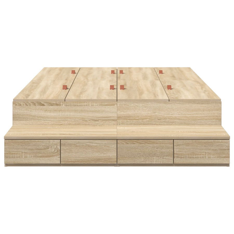 Opslagbedframe Sonoma Eik 120X200 Cm Artisanaal Eiken